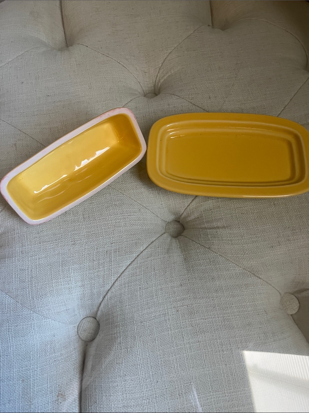 Fiesta Fiestaware Sunflower Yellow Ceramic Butter Dish with Lid Made in the USA - Picture 6 of 10